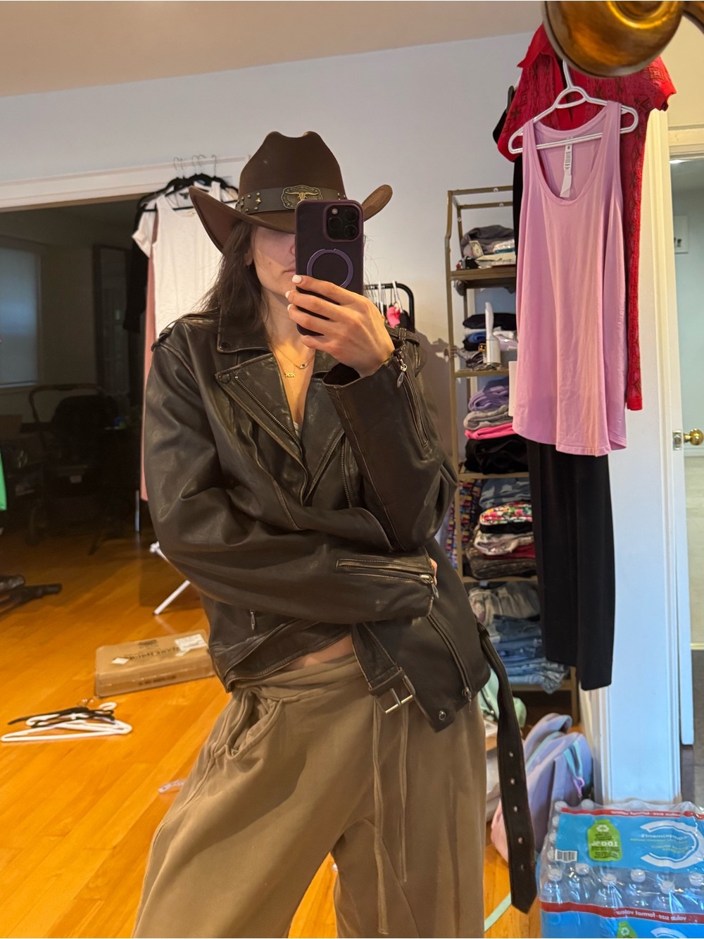 100% leather light weight moto jacket. Early 2000s